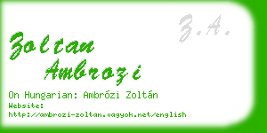 zoltan ambrozi business card