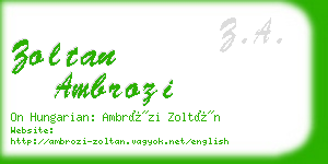 zoltan ambrozi business card